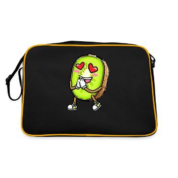 Kiwi fruit Kawaii émoticône - Sac Retro - noir/or - Dos