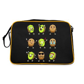 Kiwi fruit Kawaii émoticône - Sac Retro - noir/or - Dos