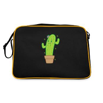 Cactus in Pot Plant Environment - Retro Bag - black/gold - Back