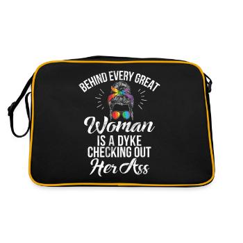 Lesbian Gifts - Retro Tasche - Schwarz/Gold - Hinten