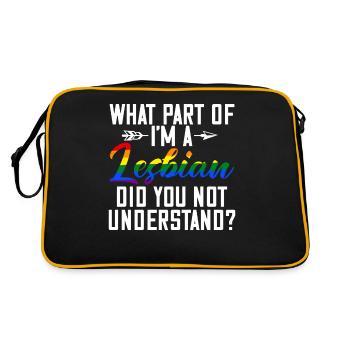 Lesbian Gifts - Retro Tasche - Schwarz/Gold - Hinten