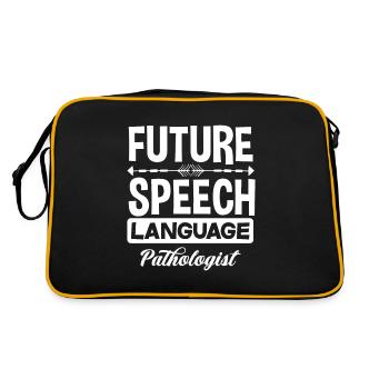 Speech therapist, speech therapist, speech therapist - Retro Bag - black/gold - Back