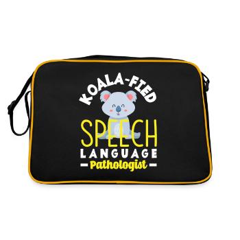 Speech therapist, speech therapist, speech therapist - Retro Bag - black/gold - Back