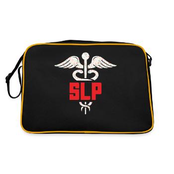 Speech therapist, speech therapist, speech therapist - Retro Bag - black/gold - Back