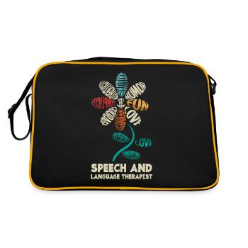 Speech therapist, speech therapist, speech therapist - Retro Bag - black/gold - Back