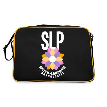 Speech therapist, speech therapist, speech therapist - Retro Bag - black/gold - Back