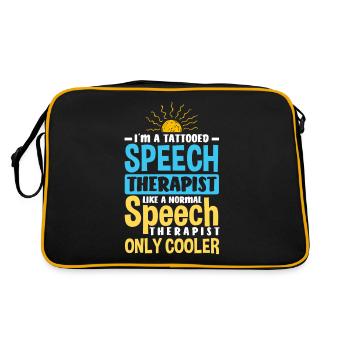 Speech therapist, speech therapist, speech therapist - Retro Bag - black/gold - Back