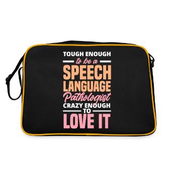 Speech therapist, speech therapist, speech therapist - Retro Bag - black/gold - Back
