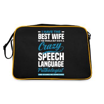 Speech therapist, speech therapist, speech therapist - Retro Bag - black/gold - Back