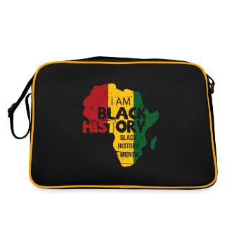 I Am Black History Month African American Pride Ce - Retro Bag - black/gold - Back