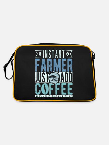 Instant Farmer Just Add Coffee - Retro Bag - black/gold - Back