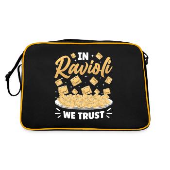 Funny Italian Ravioli Pasta - Retro Bag - black/gold - Back
