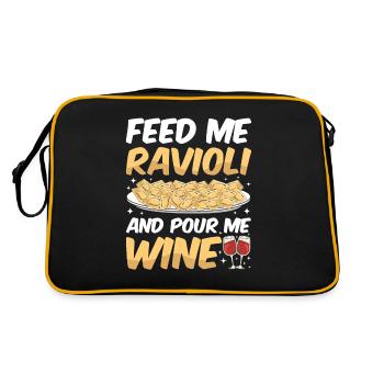 Funny Italian Ravioli Pasta - Retro Bag - black/gold - Back