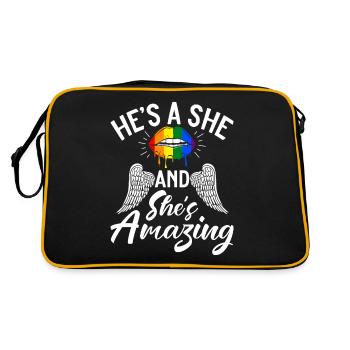 Lesbian Gifts - Retro Tasche - Schwarz/Gold - Hinten