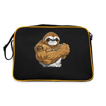 Sloth I Love Dad - Retro Bag - black/gold - Back