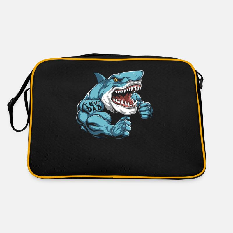 Shark Biceps Tattoo I Love Dad Retro Bag