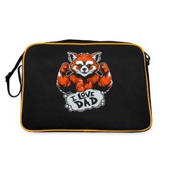 Panda roux J’aime papa - Sac Retro - noir/or - Dos