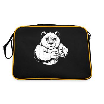 Giant Panda Panda Bear - Retro Bag - black/gold - Back