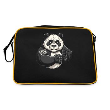 Big Panda Panda Bear J’aime papa - Sac Retro - noir/or - Dos