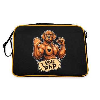 Labrador J’aime papa - Sac Retro - noir/or - Dos