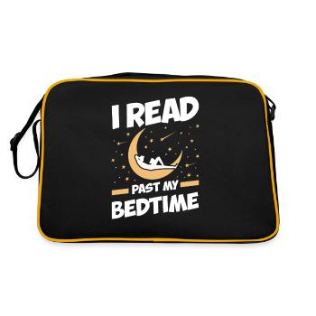 Ich Lese „past My Bedtime“ Für Alle Bücherwürmer. - Retro Tasche - Schwarz/Gold - Hinten