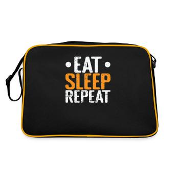 Eat Sleep Repeat Tired - Retro Bag - black/gold - Back