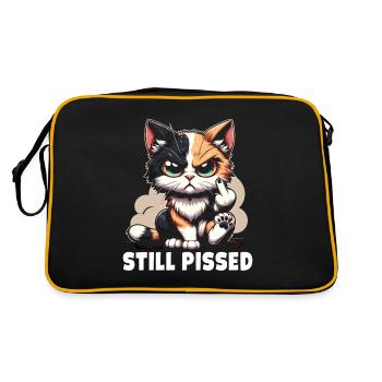 Silent Pissed Sarcastic Cat Lover - Retro Bag - black/gold - Back