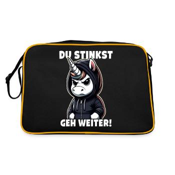 Du stinkst Geh weiter Sarkastisches - Retro Tasche - Schwarz/Gold - Hinten