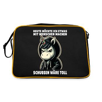 Bousculer serait un grand amateur de licorne sarcastique - Sac Retro - noir/or - Dos