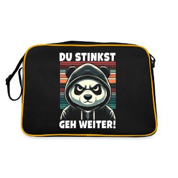 Du stinkst Geh weiter! Sarkastisches - Retro Tasche - Schwarz/Gold - Hinten