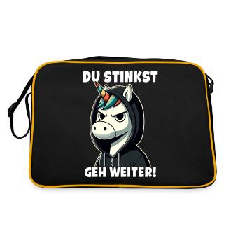 Du stinkst Geh weiter Sarkastisches - Retro Tasche - Schwarz/Gold - Hinten
