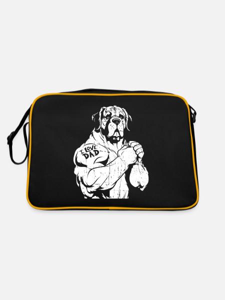 St. Bernard I Love Dad - Retro Bag - black/gold - Back