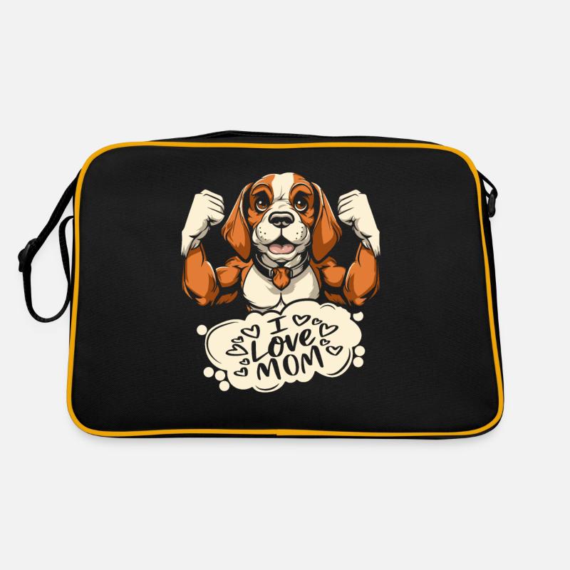 Beagle I Love Dad Retro Bag