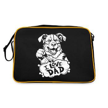 Border Collie J’aime Papa - Sac Retro - noir/or - Dos