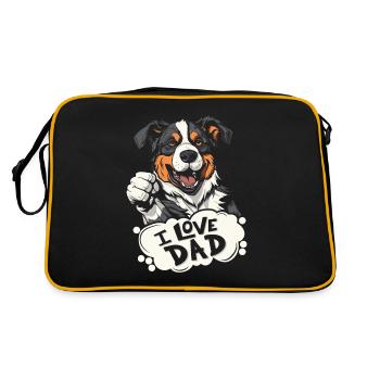 Border Collie J’aime Papa - Sac Retro - noir/or - Dos