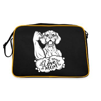 Épagneul breton j’aime papa - Sac Retro - noir/or - Dos