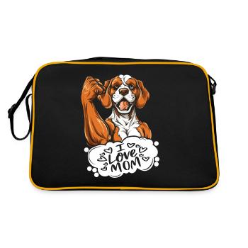 Épagneul breton j’aime papa - Sac Retro - noir/or - Dos