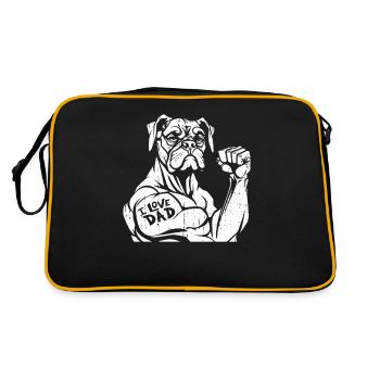 Boxer Chien Allemand Boxer J’aime Papa - Sac Retro - noir/or - Dos