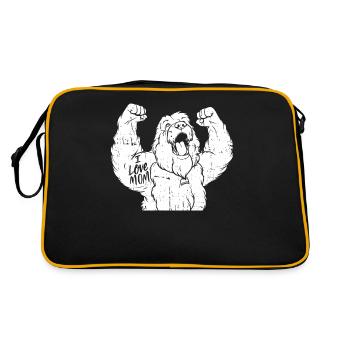 Vieux berger anglais Bobtail j’aime papa - Sac Retro - noir/or - Dos