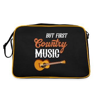 Aber Zuerst Country-musik-liebhaber - Retro Tasche - Schwarz/Gold - Hinten