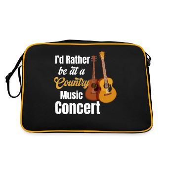 Ich Wäre Lieber Auf Einem Country-konzert - Retro Tasche - Schwarz/Gold - Hinten