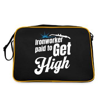 Ironworkers paid to hire high craftsmen - Retro Bag - black/gold - Back
