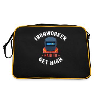 Ironworkers paid to hire high craftsmen - Retro Bag - black/gold - Back