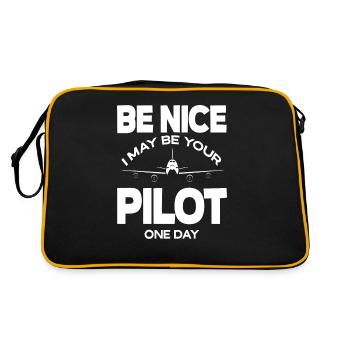 Pilot Piloten Spruch Geschenk - Retro Tasche - Schwarz/Gold - Hinten