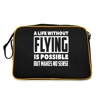 Pilot Leben Leidenschaft - Retro Tasche - Schwarz/Gold - Hinten
