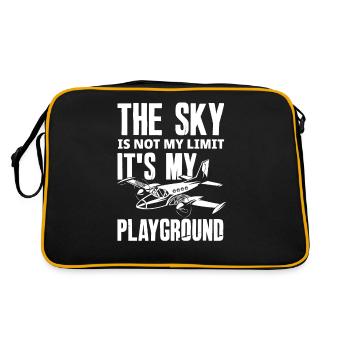 Pilot Beruf Hobbypilot Fliegen Spruch Geschenk - Retro Tasche - Schwarz/Gold - Hinten