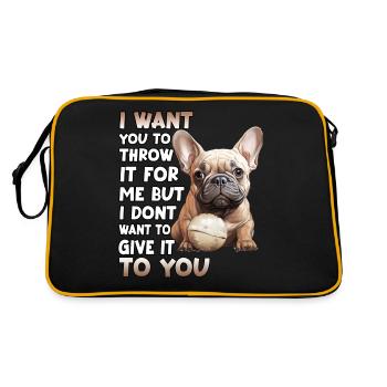 Frenchie Dog Lover Bouledogue français - Sac Retro - noir/or - Dos