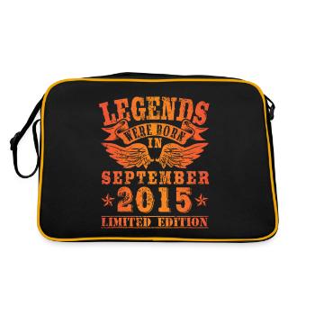 Legends were born in September 2015 Geburtstag - Retro Tasche - Schwarz/Gold - Hinten