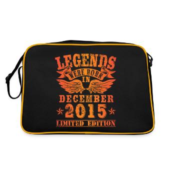 Legends were born in Dezember 2015 Geburtstag - Retro Tasche - Schwarz/Gold - Hinten