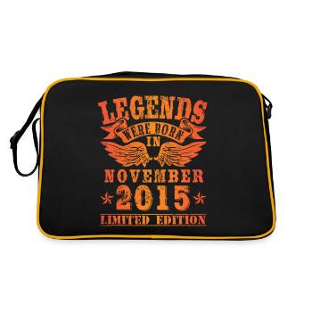 Legends were born in November 2015 Geburtstag - Retro Tasche - Schwarz/Gold - Hinten